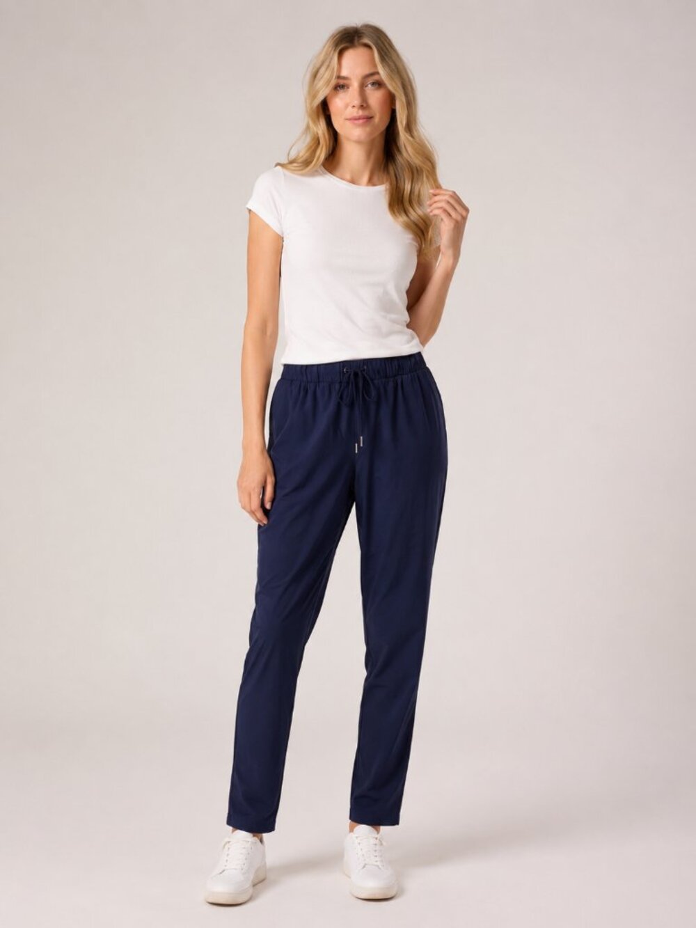 2/$30 Chico's ZENERGY Drawstring Lounge Pant High Rise Navy 16R #A4215
